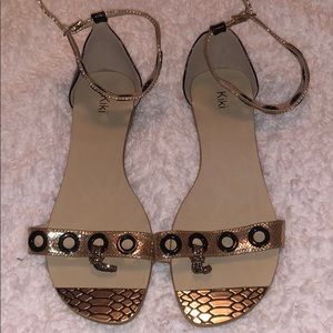 Kiki Gold and Black Flats